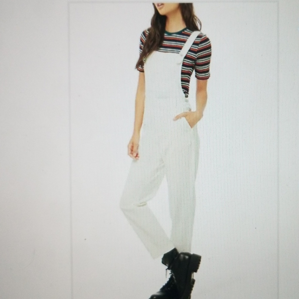 White corduroy overalls from forever 21